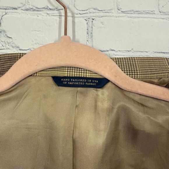 Vintage Brooks Brothers Houndstooth Blazer Mens Size 42L Plaid Wool Sports Coat - Picture 8 of 14